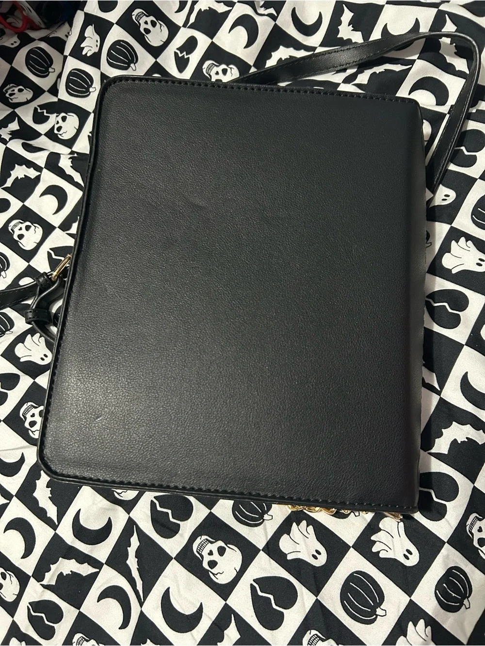New Goth Halloween Summon the Spirits Black Book Crossbody Bag - Picture 5 of 6